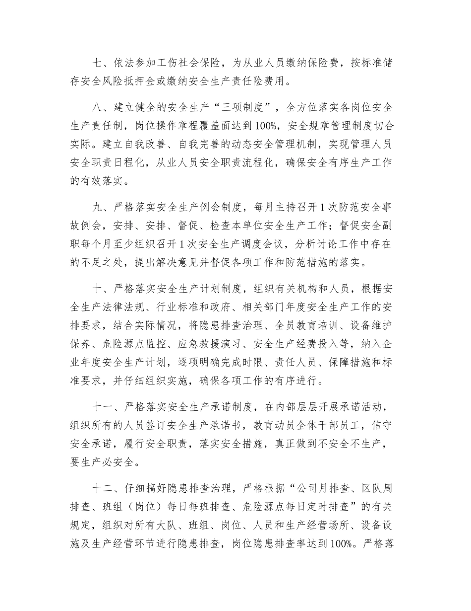 企业法人代表安全生产承诺书_第2页