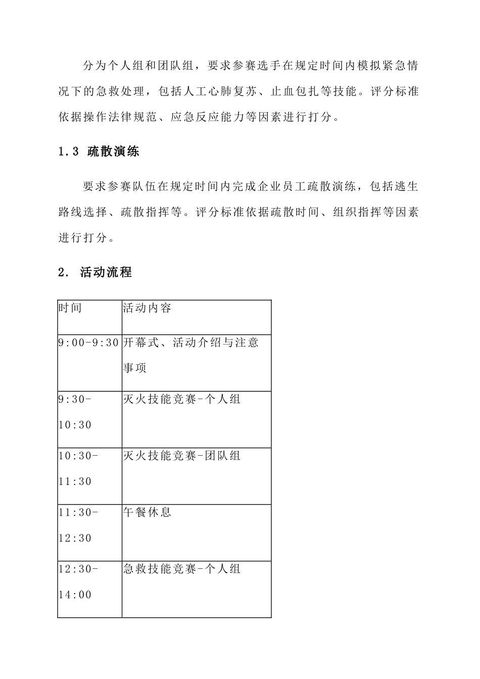 企业消防技能比赛活动方案_第2页