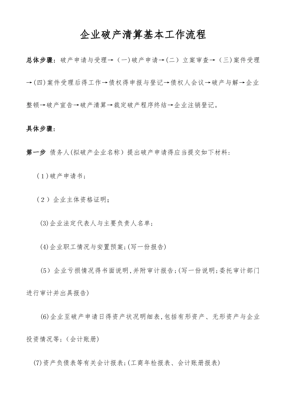 企业破产清算基本流程_第1页