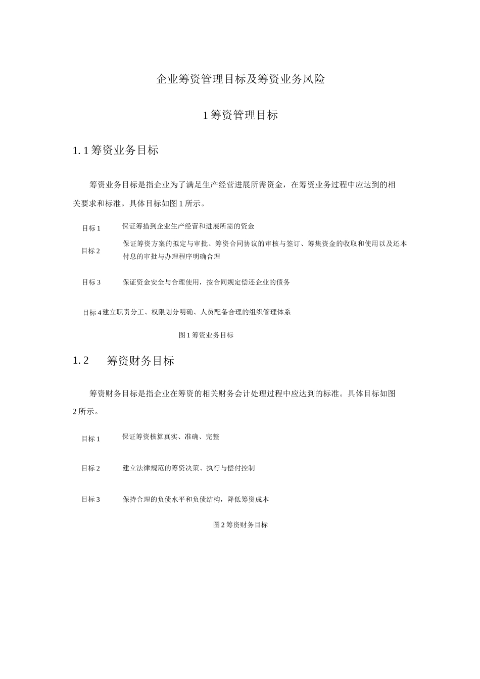 企业筹资业务管理目标及筹资业务风险_第1页