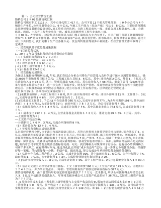 企业经营情况报告