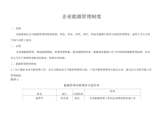 企业能源管理制度
