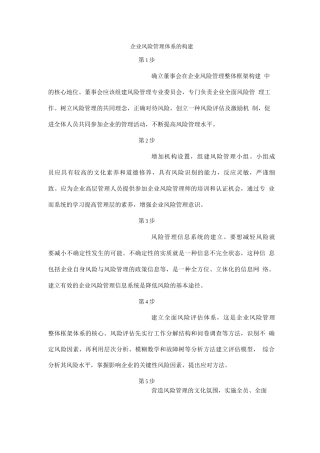 企业风险管理体系的构建
