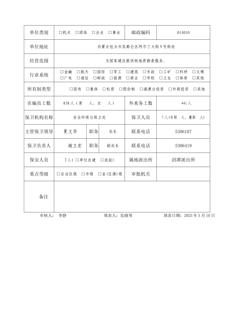 企事业治安保卫安全管理档案-模板_第3页