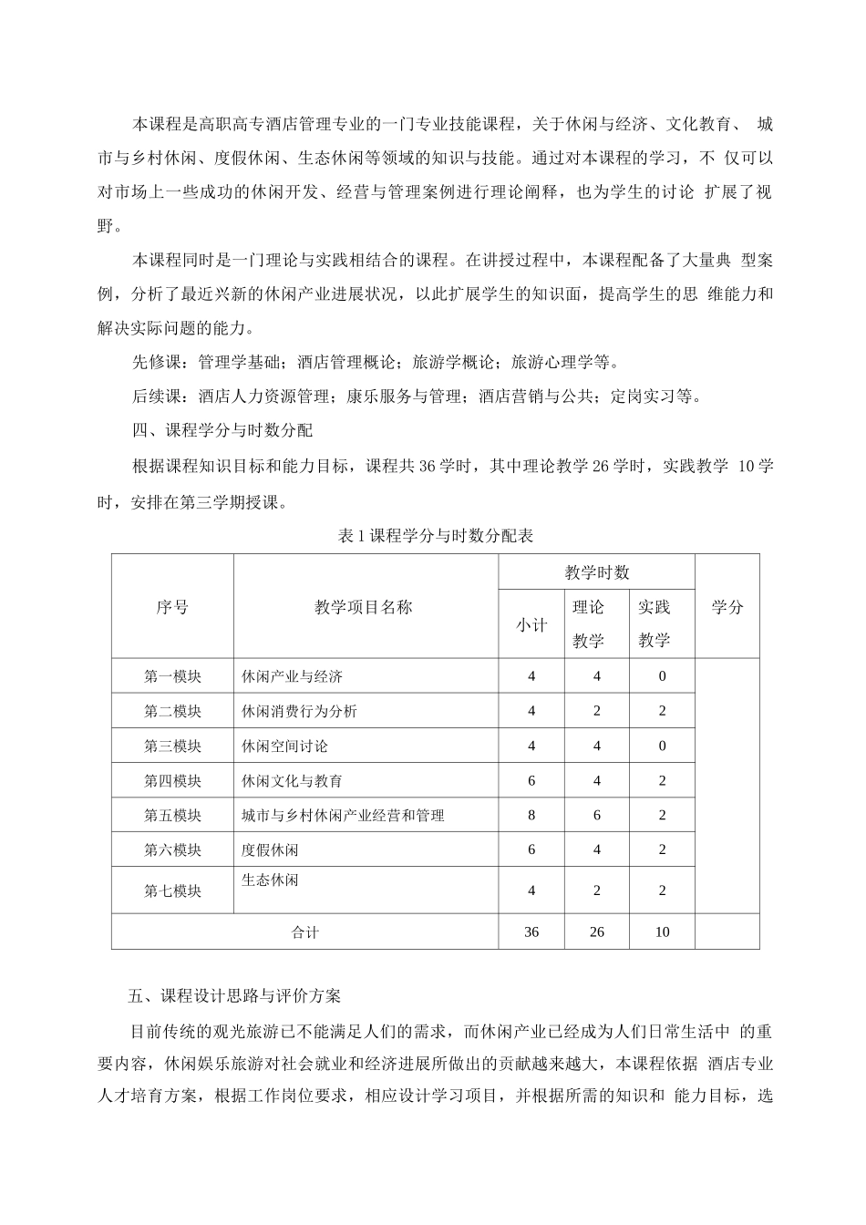 休闲产业管理课程标准_第2页