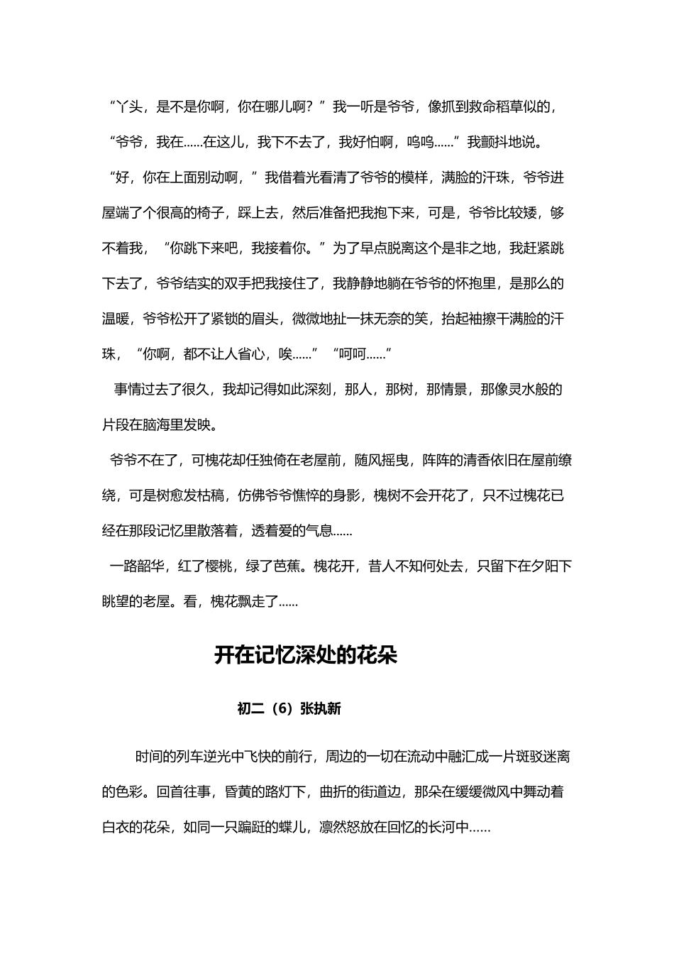 优秀作文集——开在记忆深处的花朵_第3页