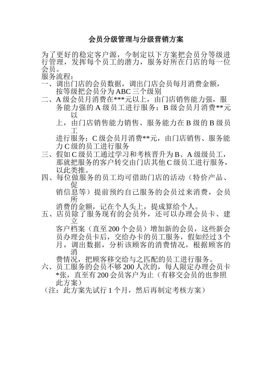 会员分级管理方案_第1页