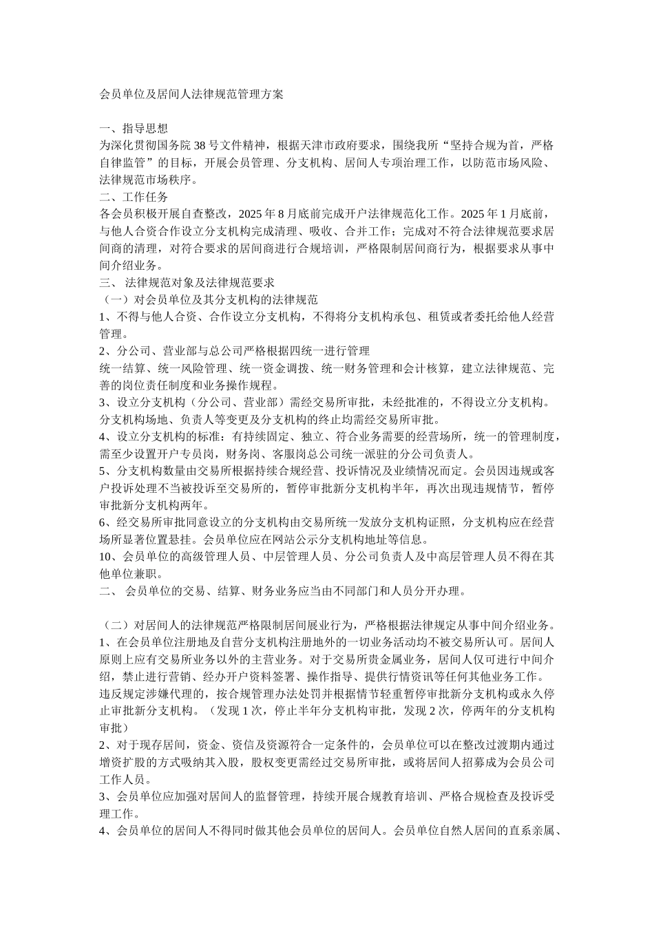 会员单位及居间商规范管理方案_第1页