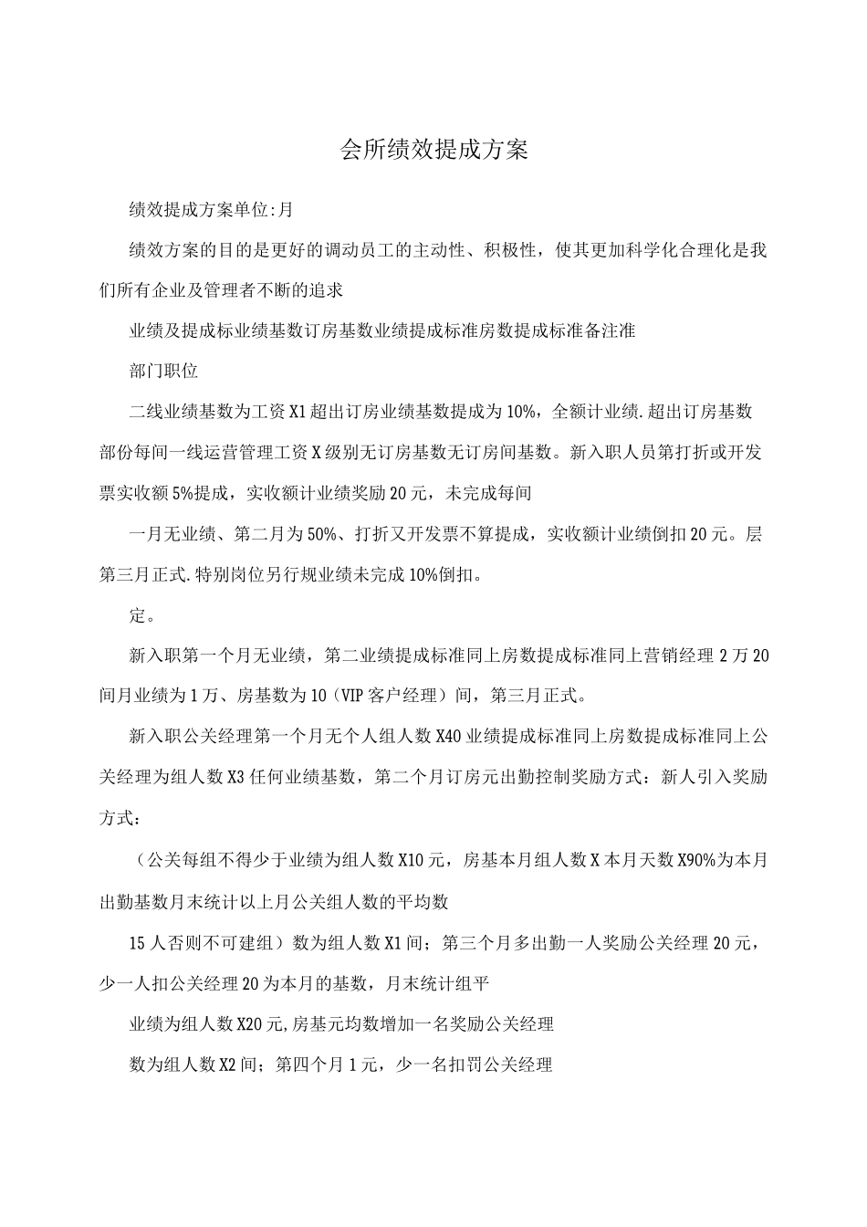 会所绩效提成方案_第1页