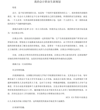 会计职业生涯规划