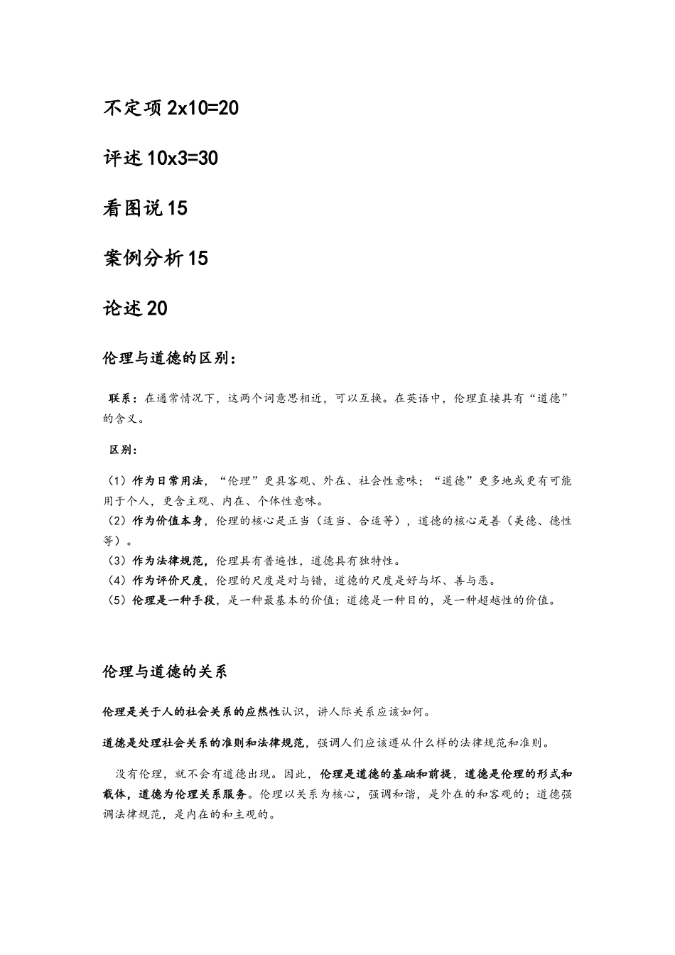 伦理学知识点整理_第1页