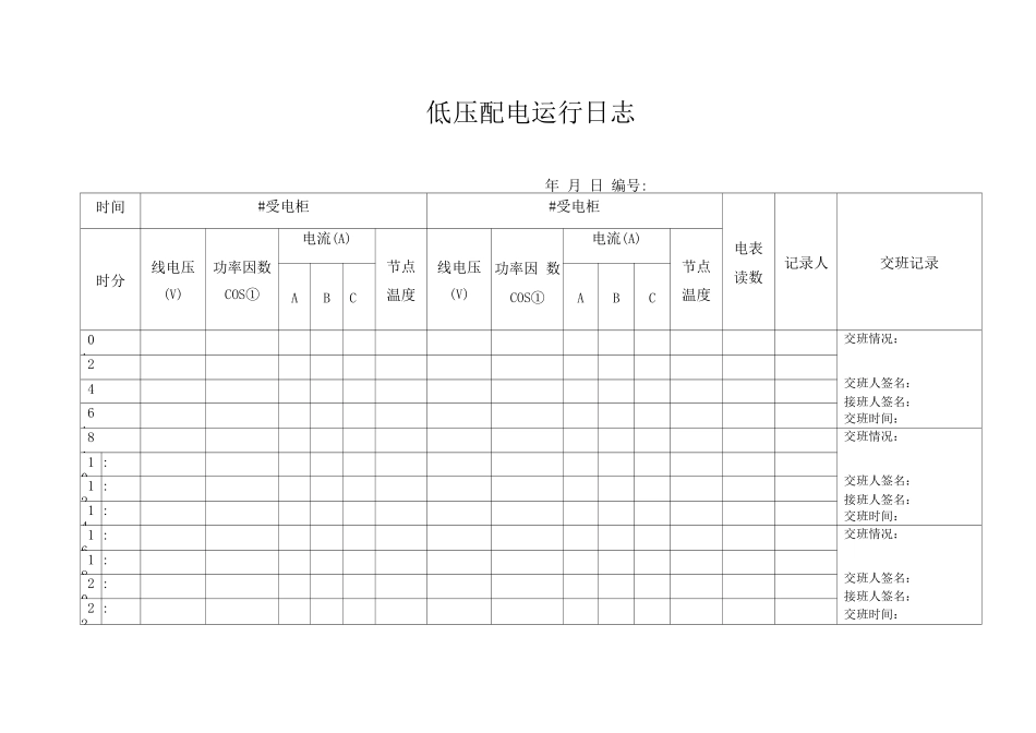 低压配电运行日志_第1页