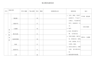 低压配电验收表