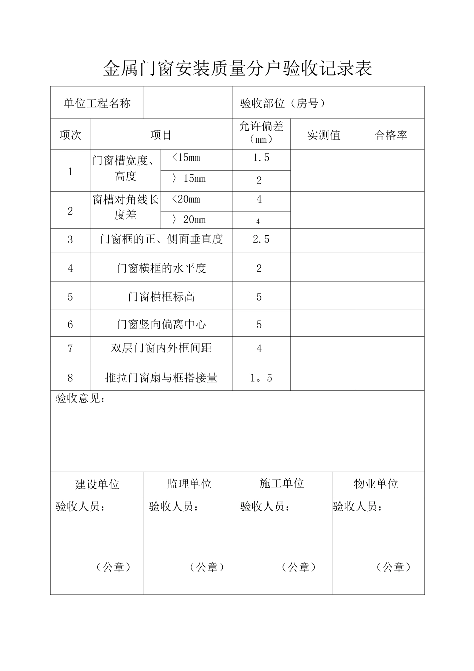 住宅工程质量分户验收表3_第3页