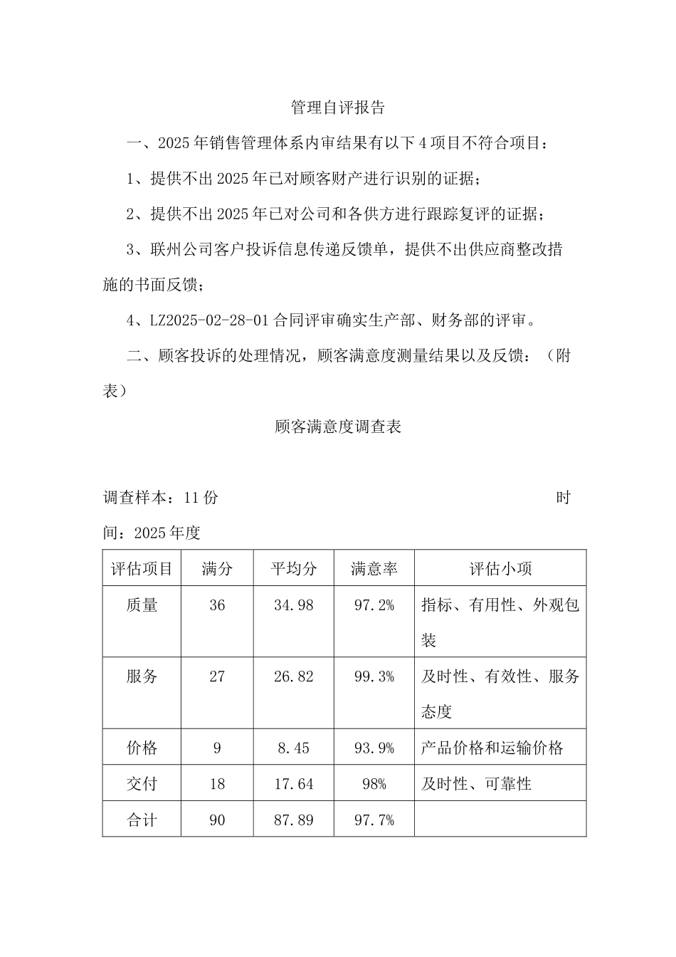 体系管理自评报告_第1页