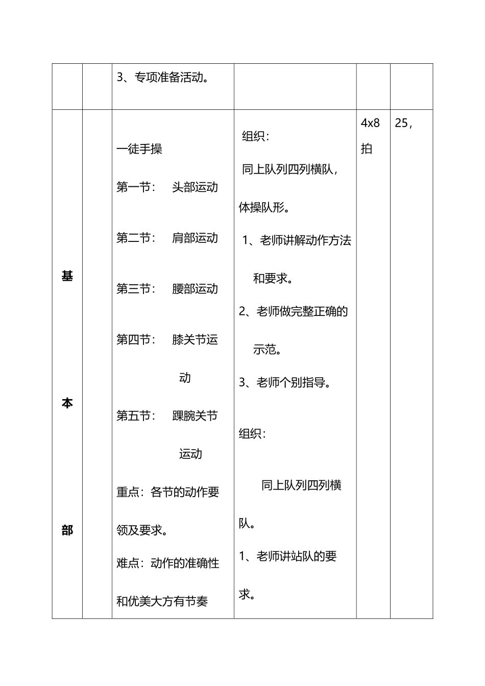 体育五年级队列队形教案_第3页