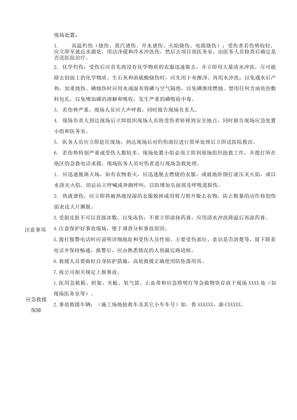 作业项目灼伤事故现场应急处置方案_第2页