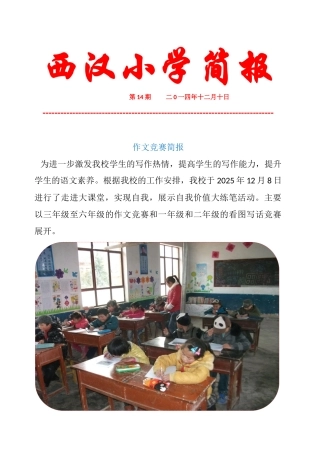 作文竞赛简报