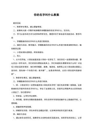 你的名字叫什么教案