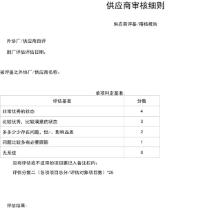 供应商审核细则