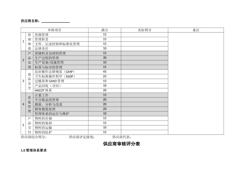 供应商质量保证能力评估审核标准与审核报告_第2页
