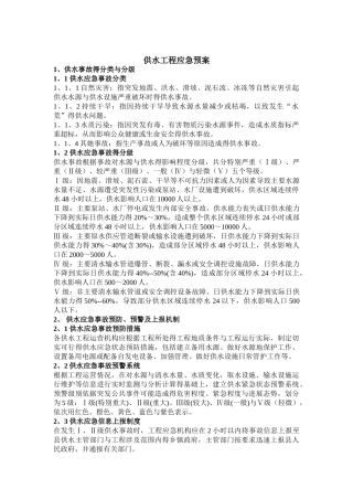 供水工程应急预案