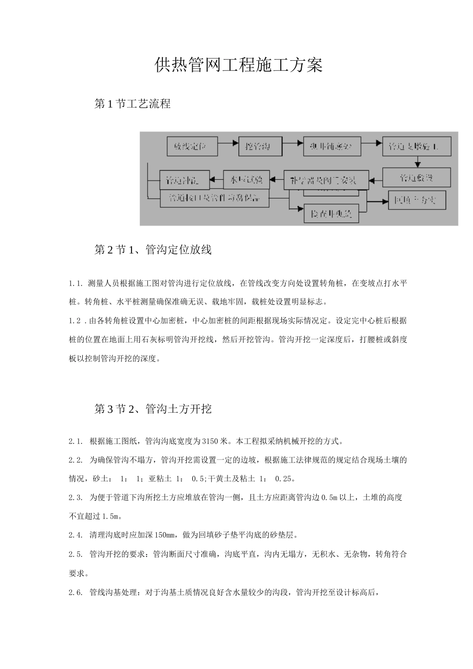 供热管网工程施工方案_第1页