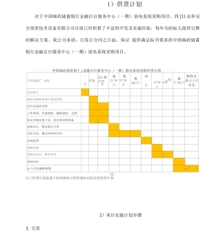 供货计划及保证措施