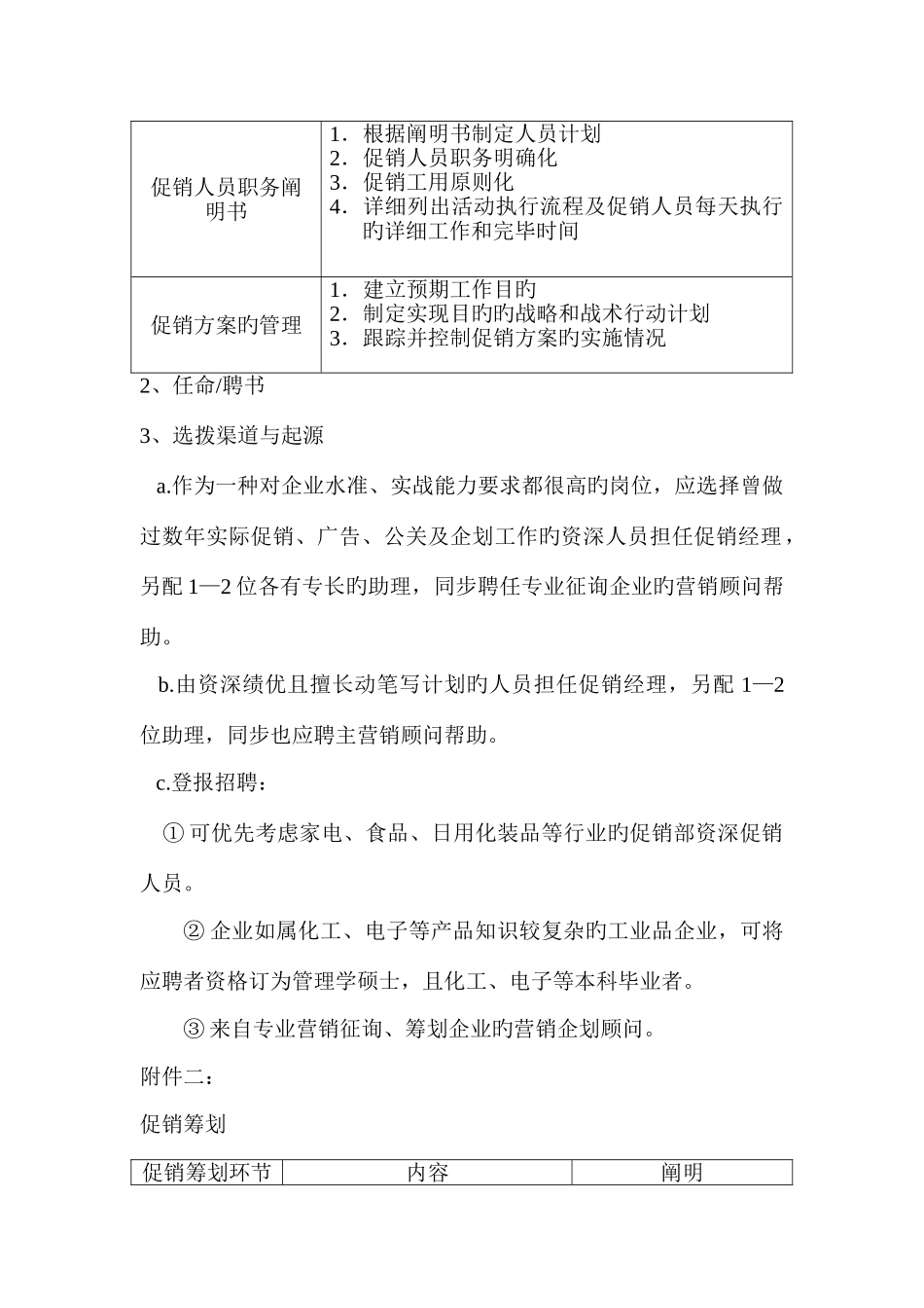 促销主管岗位职责模板_第2页