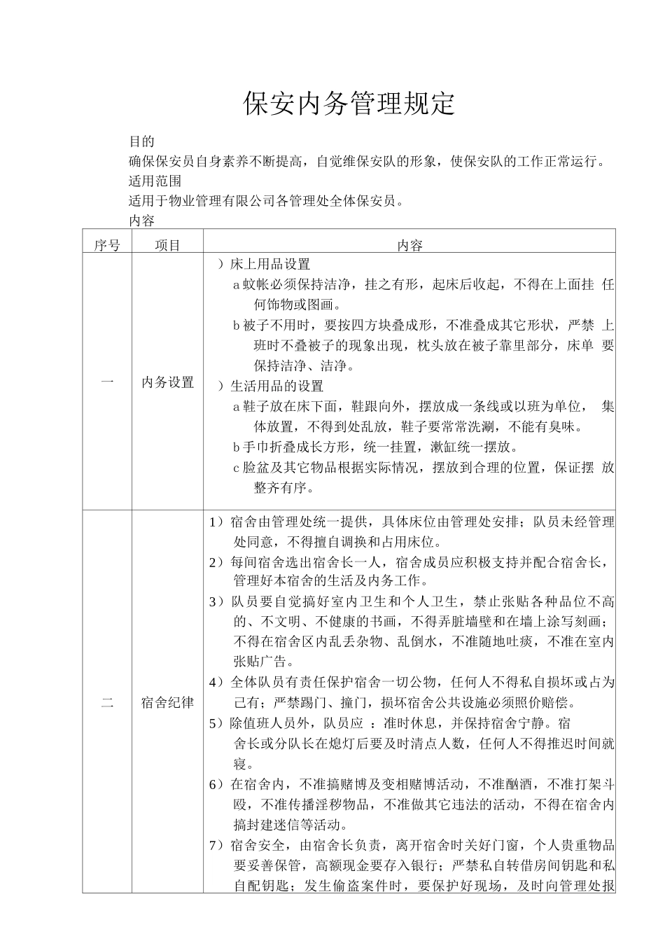 保安内务管理规定_第1页