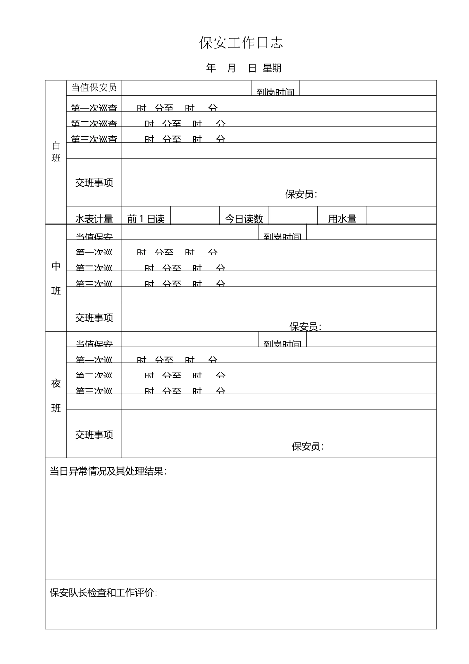保安工作日志_第2页