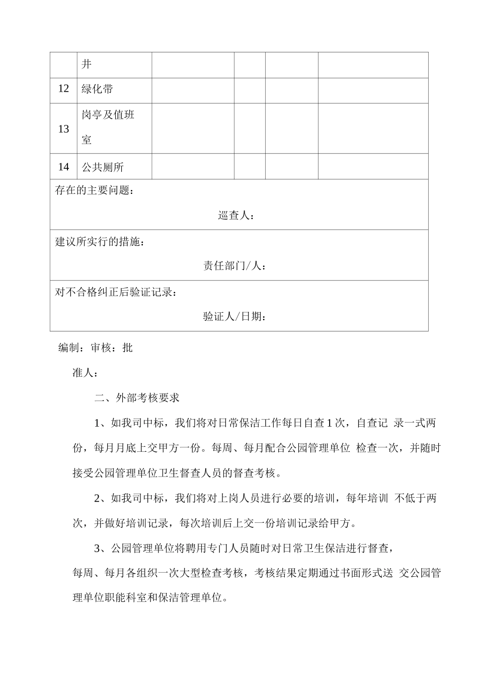 保洁工作内部质量监督及外部考核和奖惩方案_第3页