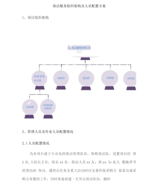 保洁服务组织架构及人员配置方案2