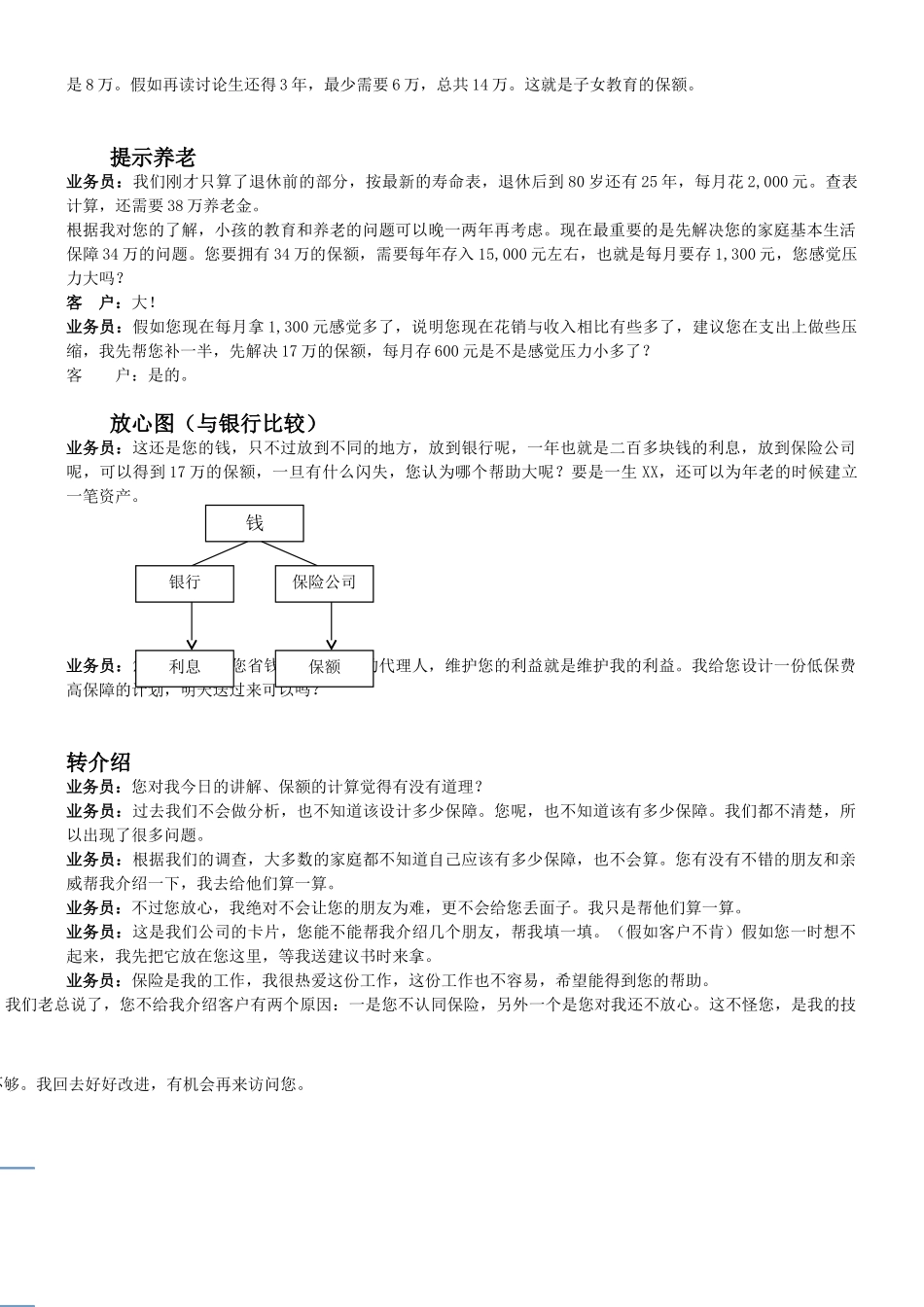 保险公司保额销售话术4页_第3页