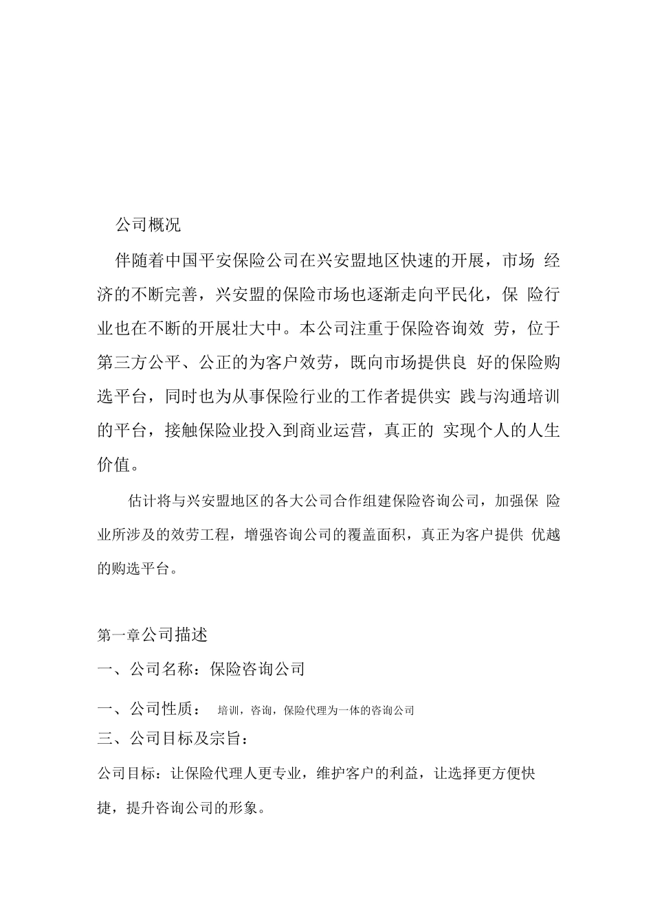 保险咨询公司策划书_第2页