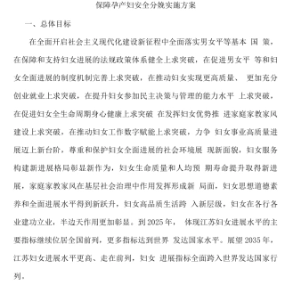 保障孕产妇安全分娩实施方案
