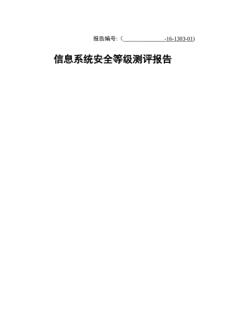 信息系统安全等级保护测评报告