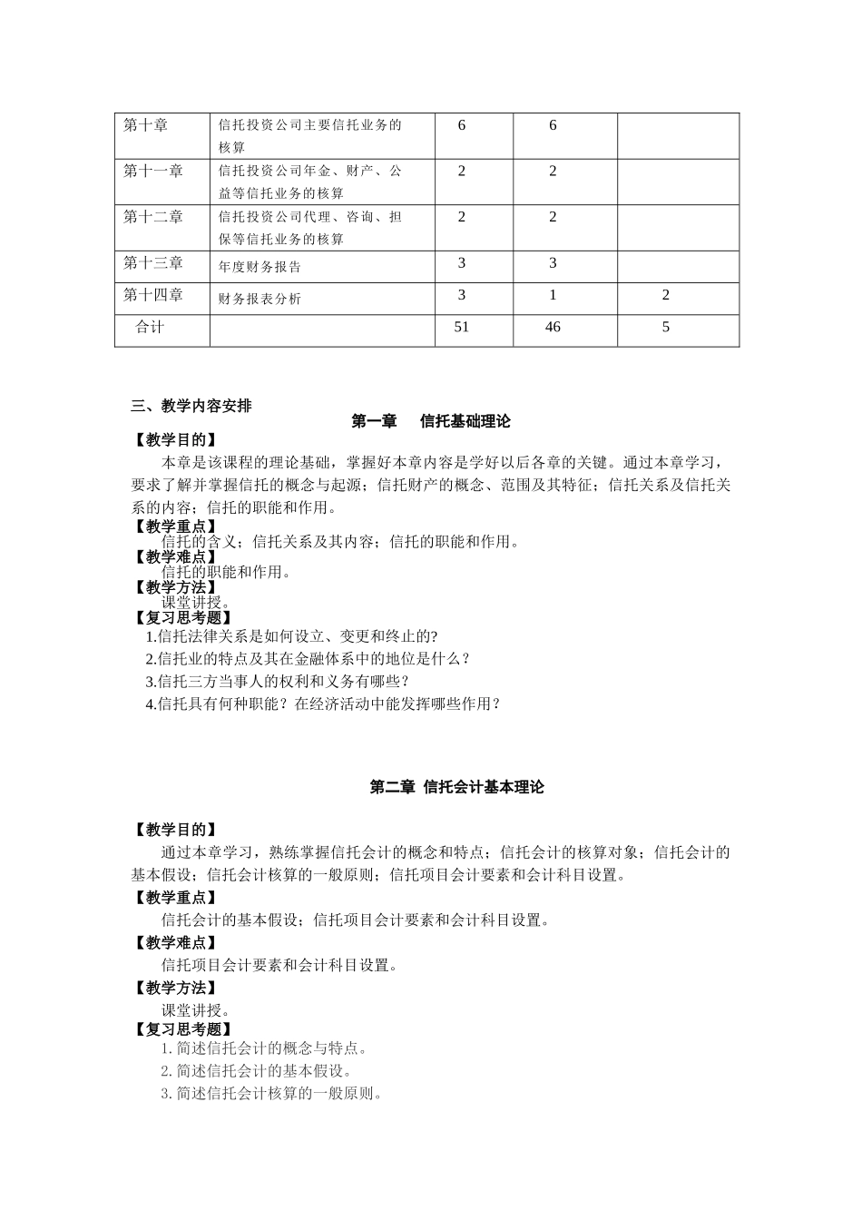 信托公司会计教学大纲_第2页