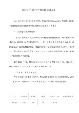 信用卡特惠商圈建设方案修改