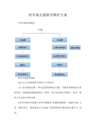 停车场交通秩序维护方案