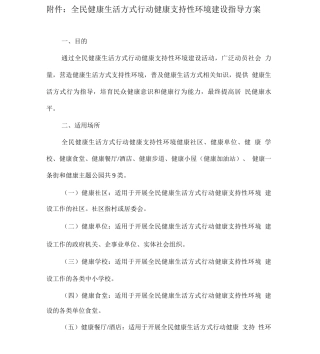 健康支持性环境方案