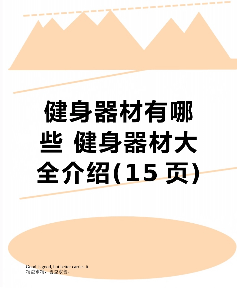 健身器材有哪些-健身器材大全介绍_第1页