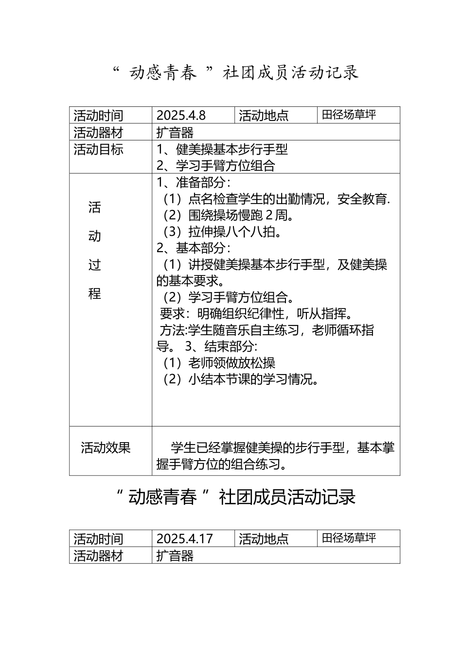 健身操社团活动记录_第2页