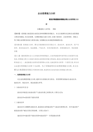 偿债能力案例