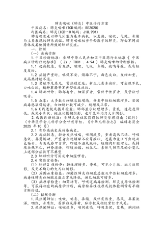 儿科优势病种诊疗方案