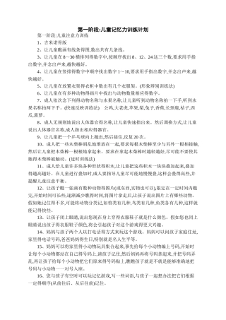 儿童记忆力训练及思维训练
