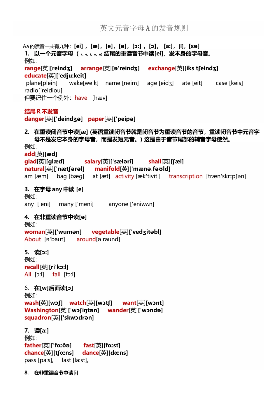 元音字母A的发音规则_第2页