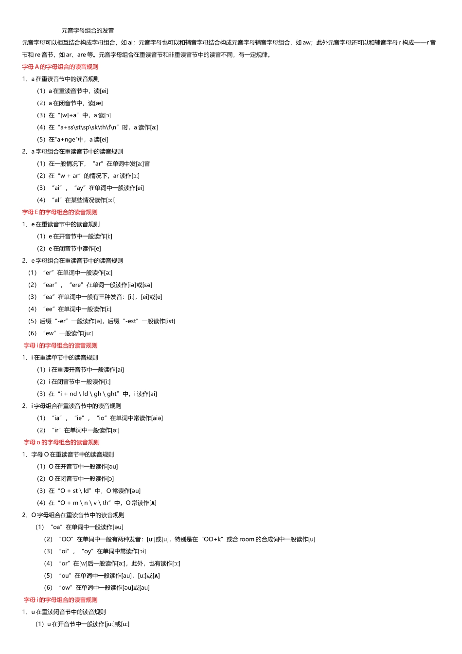 元音字母组合的发音规则_第2页