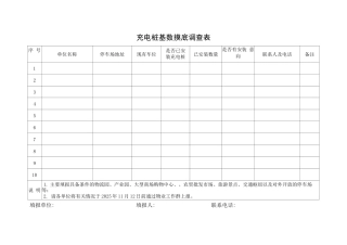 充电桩基数摸底调查表