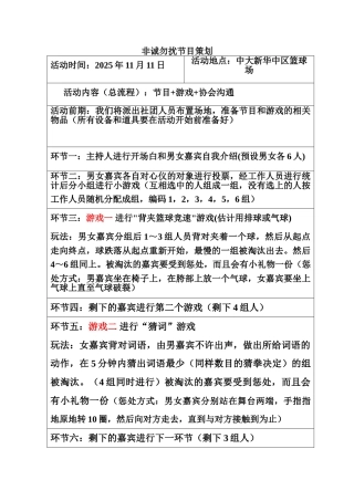 光棍节节目策划书